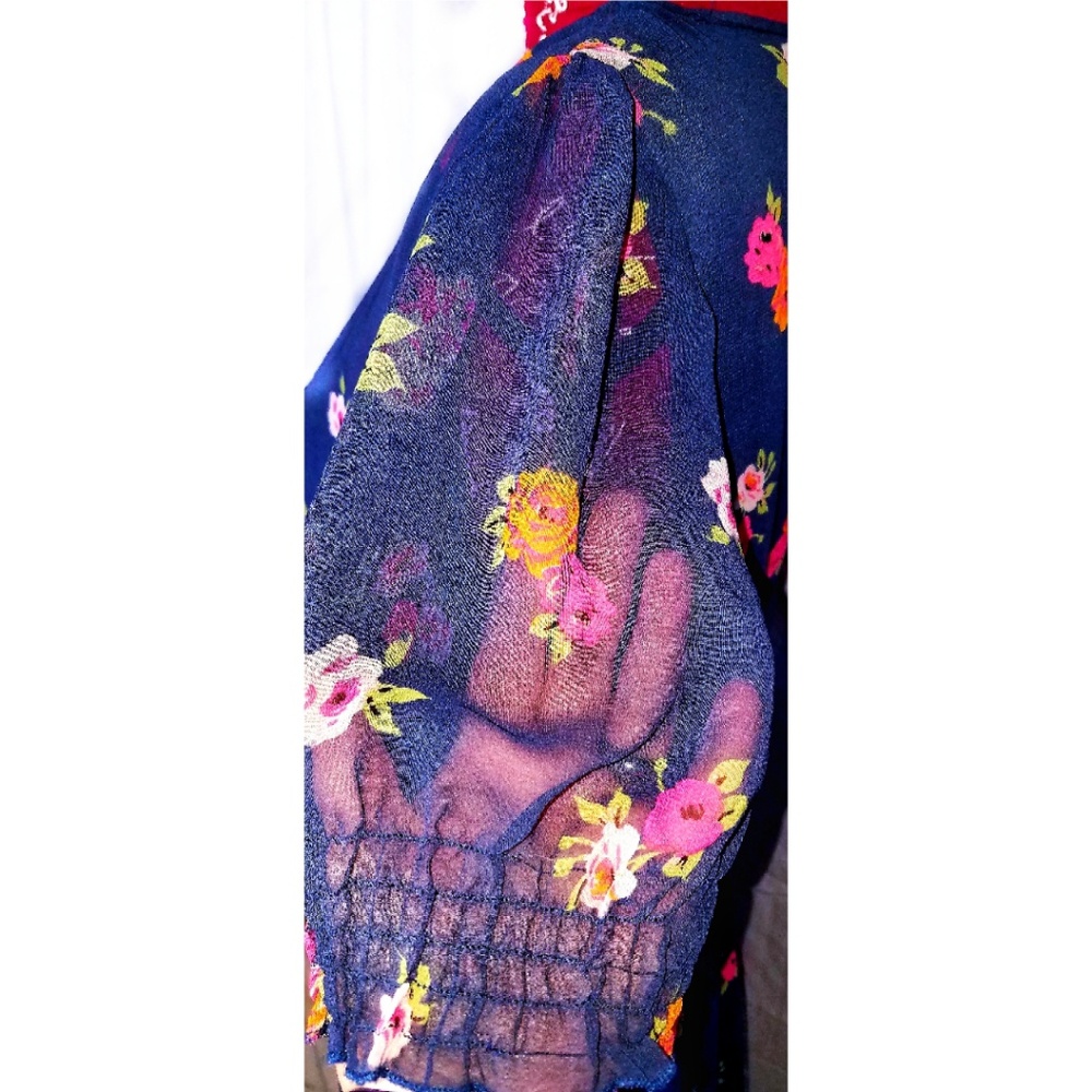 Joe Browns Navy Floral Dress Plus Size 16 - Picture 4 of 8